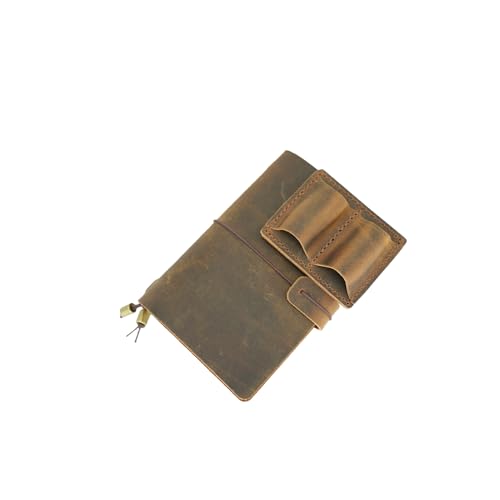 Carnet de voyage en cuir fait main A5 idée cadeau marron élégant
