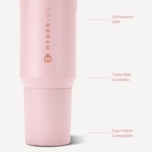 Image of HydroJug Sport 20 oz Insulated Stainless Steel Water Bottle, Pink Sand