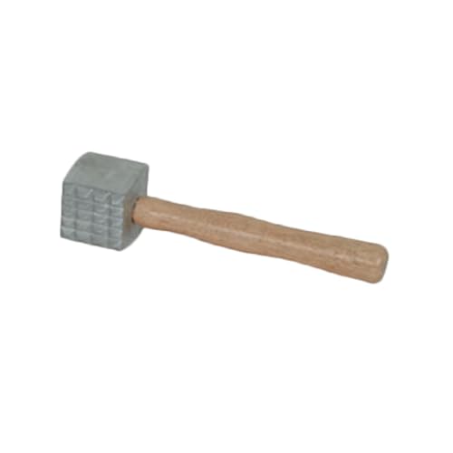 A-to-Z Supply ALMTW001 Meat Tenderizer, 2-Sided, 12"L, Wood Handle, Aluminum