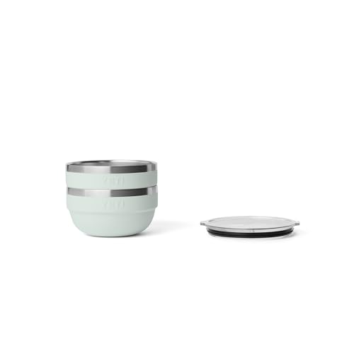 Image of YETI Rambler Bowls, Vacuum Insulated, Stackable and Nestable Stainless Steel Bowl with Lid, 1 Quart, Ridgeline