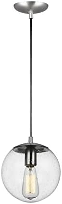 Sea Gull Lighting Generation 6501801EN7-04 One Light Pendant from Seagull-Leo-Hanging Globe Collection, 8", Satin Aluminum
