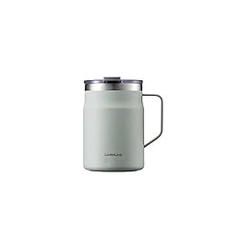 LOCK & LOCK Caneca Metro com alça e tampa, parede dupla, isolamento térmico, 473 ml, menta