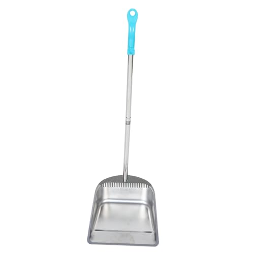 Luxshiny Stainless Steel Dustpan with Handle Heavy Duty Household and Industrial Cleaning Tool for Efficient Debris Collection Large Capacity Design for Indoor and Outdoor Use