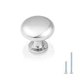 10 Pack Polished Chrome 1-1/5 inch Diameter Cabinet Knobs and Pulls Kitchen Bedroom Bathroom Washroo