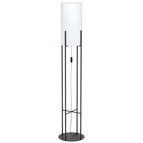 Lámpara de pie E27 Eglo Glastonbury, lámpara de suelo con interruptor para iluminación de salón
