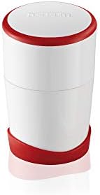 Leifheit Gourmet Garlic Slicer, Stainless Steel Blades, ABS Plastic Body, Twist-to-Slice Design, Safe for Garlic, Ginger, Cheese, Chocolate, Dishwasher Safe, German Quality, White/Red