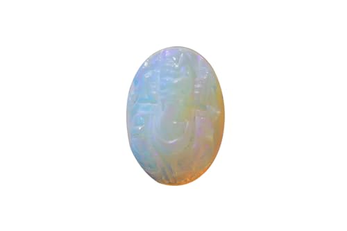 Opale de feu naturelle sculptée de Ganesh cabochon haut de gamme pour création de bijoux