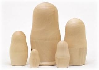 Nesting do Unpainted Blank Nesting Doll 5pc./6