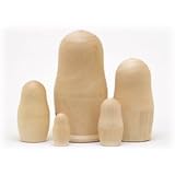 Nesting do Unpainted Blank Nesting Doll 5pc./6