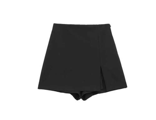 Short fendu sur le devant pour femme de bureau, coupe haute premium et épurée unie XS