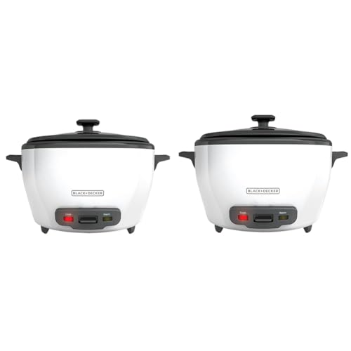 Image of BLACK+DECKER 28-Cup & 6-Cup Rice Cookers with Steaming Baskets, Removable Non-Stick Bowls