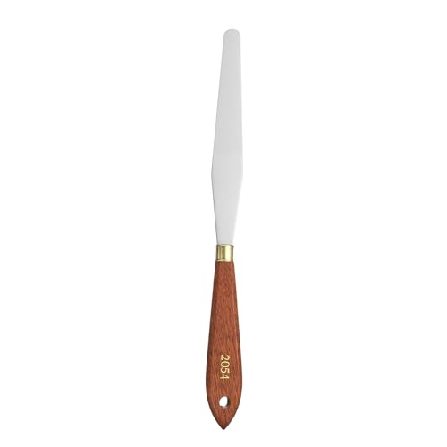 QUARKZMAN Coltello Da Pittura A Goccia 13cm x 2cm Lama In Acciaio Inossidabile Lunghezza Totale 24cm Spatola Per Pittura Con Manico In Legno Di Faggio E Foro, Rosso/Argento