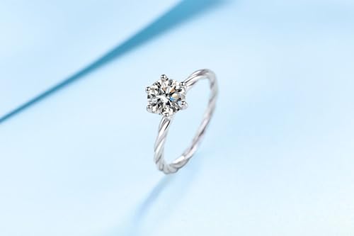 Bague de fiançailles en moissanite tressée 1 carat et argent 925