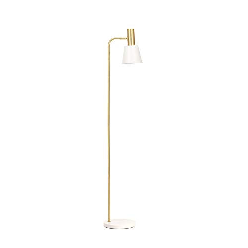 Lampadaire blanc et doré Pauleen E27 lampe sur pied salon 230V