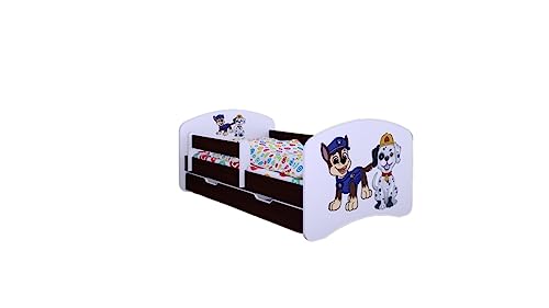 Happy Babies Bett für Kinderzimmer 140/70 mit Schublade, Bett und Matratze...