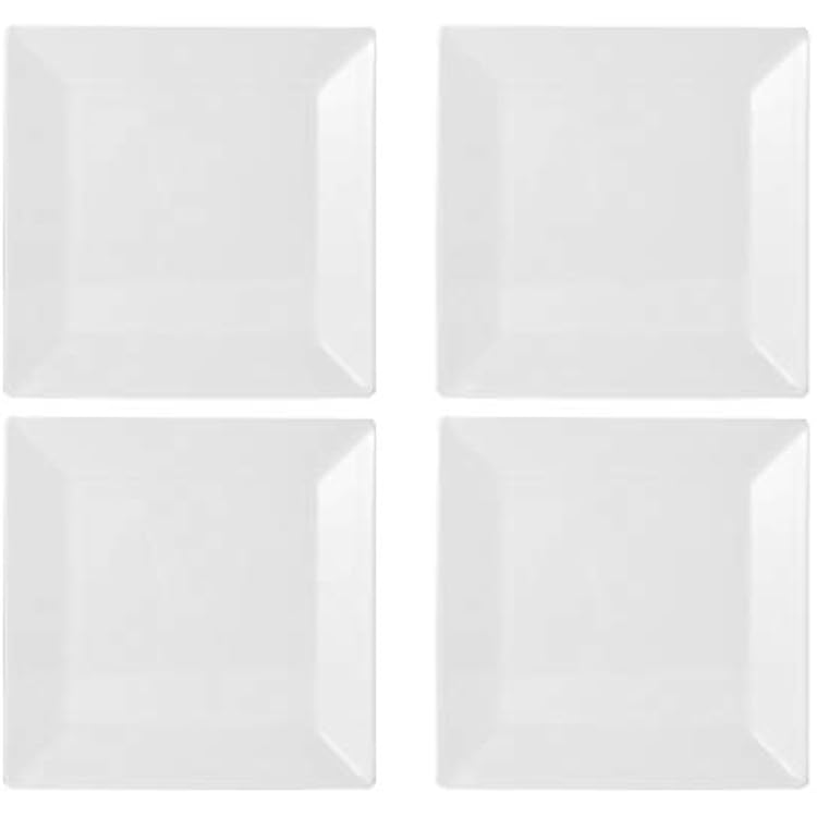 Mikasa Square Delray 16-Piece Bone China Dinnerware Set, Service for 4, White