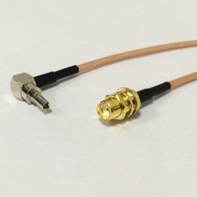 RF SMA Switch CRC9 Pigtail Cable SMA Female Bulkhead Connector Switch CRC9 Male Right Angle Connector RG316 Cable 15cm 6" Ships Quickly From USA