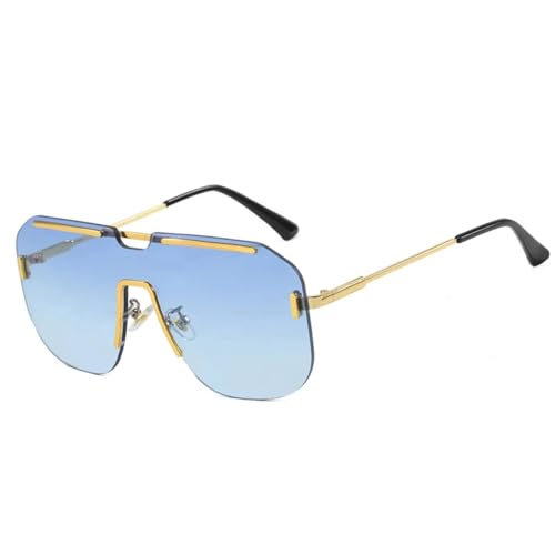 Lunettes de soleil oversize sans monture vintage pour femme grand visage tendance retro