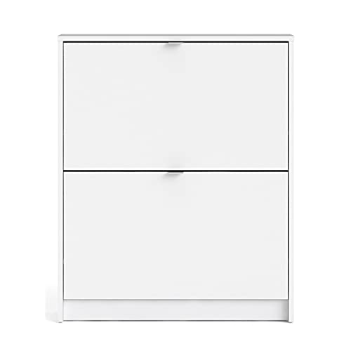 Tvilum, White Bright 2 Drawer Shoe Cabinet #TOP1