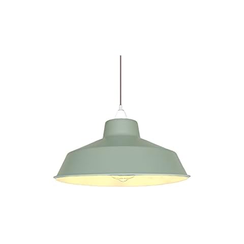 Large Classic Metal Pluto Pendant Shade 35cm (14inch) Diameter (Sage Green) Cover