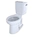 TOTO® Entrada™ Two-Piece Elongated 1.28 GPF Universal Height Toilet with Right-Hand Trip Lever, Cotton White - CST244EFR#01