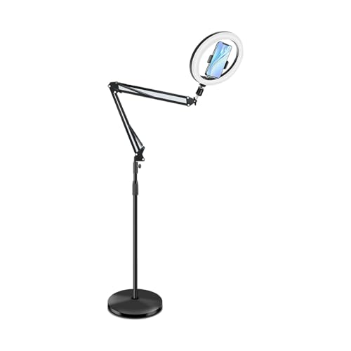 Anillo de luz para selfies en directos y lámpara de pie para maquillaje en casa