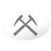 CafePress Crossed Rock Hammers Oval Sticker Oval Bumper Sticker, Euro Oval Car Decal