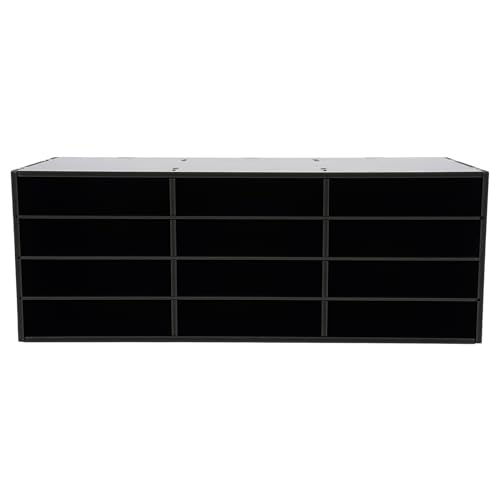 Mail Sorter Organizer, 12 Slots Countertop Literature Organizer, Student Mailbox for Classroom, Desktop Bill Paper Organizer for Office Home School (Black)