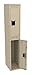 Tennsco DTS-121836-A-SND Double Tier Locker Without Legs, Assembled, 2 Openings, 12" Width, 18" Length, 72" Height, Sand