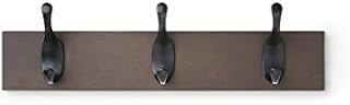 AmazonBasics Wall Mounted Modern Coat Rack, 3 Hooks, Espresso