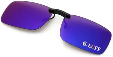 LUFF Polarized Clip on Sunglasses for women and men,sunglasses clip for car visor,UV400 Outdoor/Driving/Fishing, Blue, 58*37mm