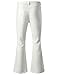 JOGAL Mens Bell Bottom Pants 70s Disco Outfits Slim Fit Retro Flared Trousers White Medium