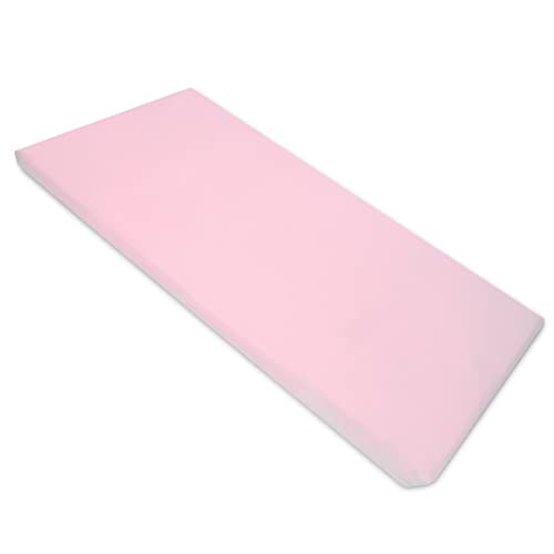 Image of American Baby Company Fitted Nap Mat Sheet with Elastic Corners 24 inch x 48 inch x 4 inch - Soft & Breathable Microfiber Rest Mat Sheet or Nap Mat Cover for Daycare, Kindergarten & Preschool, Pink