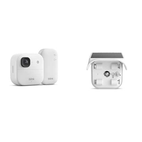 Cámara exterior 2K+ Blink + Pack de batería solar Blink Solaris (últ. gen.) — módulo de sincronización básico Incluido: sistema de 1 cámaras, Blanco