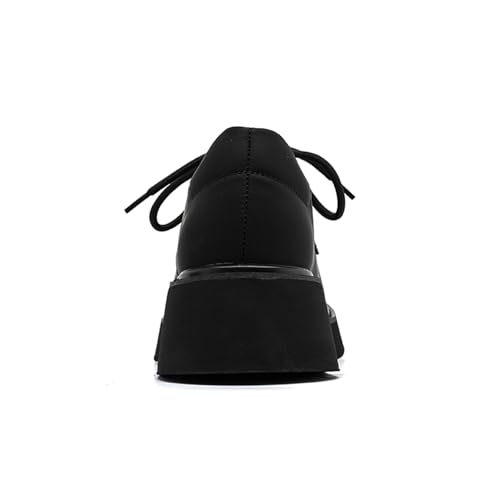 Image of Men's Fashion Platform Genuine Leather Dress Shoes Height Boosting Chunky Oxfords Shoes Casual Party Dating Prom