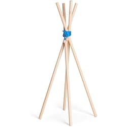 Perchero Tipi Blanco ABACHIWOOD–Perchero Tipi Azul de Pie Madera Natural, Colgador Resistente para Ropa, Bolsas, Sombreros, Perchero para Niños y Niñas, Hogar. Decoración del Hogar y Regalos, (92 x 2,5 cm)