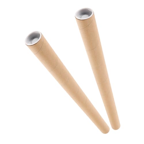 Healeved 2個 再利用可能クラフト紙筒 ポスター収納 製筒用 丈夫なクラフト紙製 保護強化 写真 アートワーク保管に 学生 オフィス向け