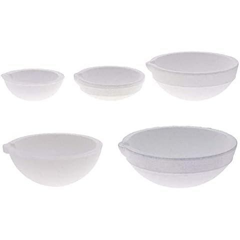 LTKJ Set of 5 Crucibles Melting Dishes Ceramic Casting Torch Melt Jewelry Gold-Silver 100g/250g/500g/750g/1kg Cover