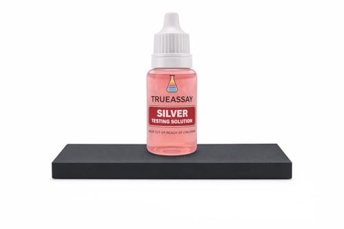 Silver Testing Kit 400-500 Tests .999 & .925 Sterling Silver TrueAssay Acid Solutions 2x4 Geminite Test Stone with Tester Real/Fake Check Analysis Kit