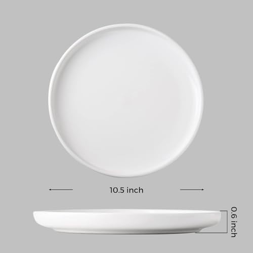 Gbhome GDP017 Dinner Plates Set Of 6,10.5 Inch Round Modern Stoneware Plates For Kithen,Flat Circle Dishes Set,Microwave,Dishwasher Safe,Scratch Resistant Deep Plates-Blue&White thumb #4