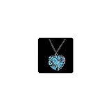 Aimimier Luminous Heart Necklace Halloween Fluorescent Stone Necklace Glow in The Dark Accessories for Women(Blue)