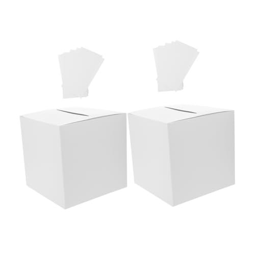 ABOOFAN 2Sets Elegant Card Box Holder for Weddings Showers Bridal Events Paper Design with Greeting Cards for Raffle Ticket Storage Present Presentations