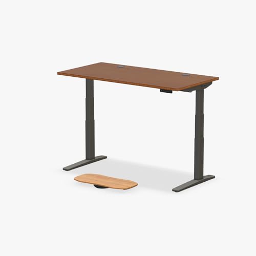 Image of UPLIFT DESK Dark Bamboo (60 x 30 inch) Standing Desk 2-Leg V3 Adjustable Stand Up C-Frame (Indus.), Advanced Keypad, Wire Grommets, Wire Tray, Rocker Board