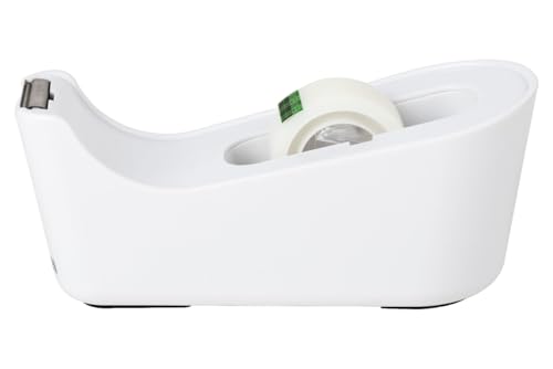 Image of Scotch Tape Dispenser,White,Great for School or Office and Includes 1 Roll of Scotch Magic Tape 3 /4 in x 350 in,ABS Material,(Pack of 4)