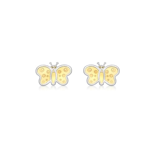 Puces Papillon en Or 9 ct CARISSIMA Enfant boucles d'oreilles anti irritation