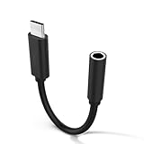 Type-C for ipad adapter Dongle USB-C Digital to 3.5mm Headphone Audio Adapter Aux Converter Realtek DAC Hi-res Chipset for Google Pixel 3 2 XL Headset for Samsung Huawei adapter Sony Xperia XZ3- Black