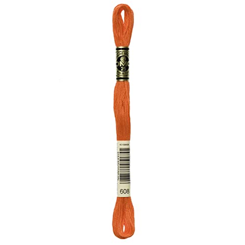 Image of DMC 6-Strand Embroidery Cotton Floss, Bright Orange