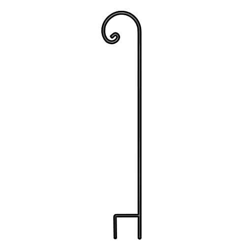 FEED GARDEN Shepherd’s Hook 65 Inch 1 2 Inch Thick Solid Metal No Assembly Strong Garden Hooks for Outdoor Holiday Decorations, Lanterns, Bird Feeders,1 Pack, Black