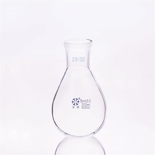Windzerdong Flask Eggplant Shape,Short Neck Standard Grinding Mouth,Capacity 200ml and Joint 29/32,Eggplant-Shaped Flask