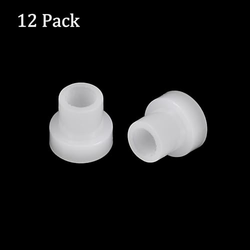 Kozelo 12 Stück Nylon-Flanschbuchsen [4mm Bohrung x 6mm Außendurchmesser x 8mm Länge] Nylon-Kunststoffbuchsen für Welle, weiß